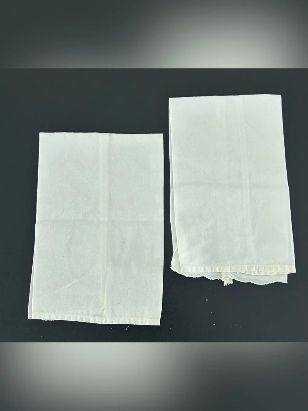 Vintage Embroidered Napkins Floral Cotton White Pink Set of 2